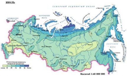 Carte d'humidité d'été