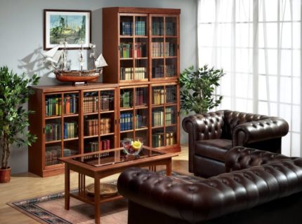 Home bibliotheek met boekenkast