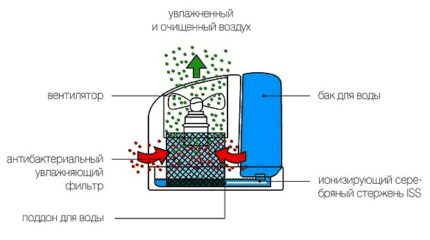 Scheme ng isang tradisyunal na humidifier