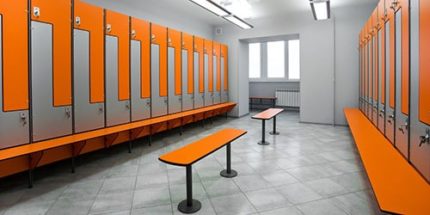 Locker room in the gym